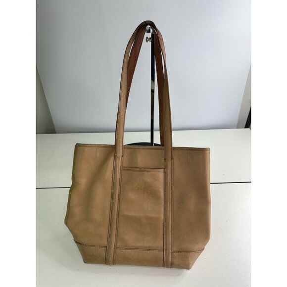 DAMAGED / WORN Coach 5187 Tan Leather Gallery Tote Vintage - Picture 1 of 10